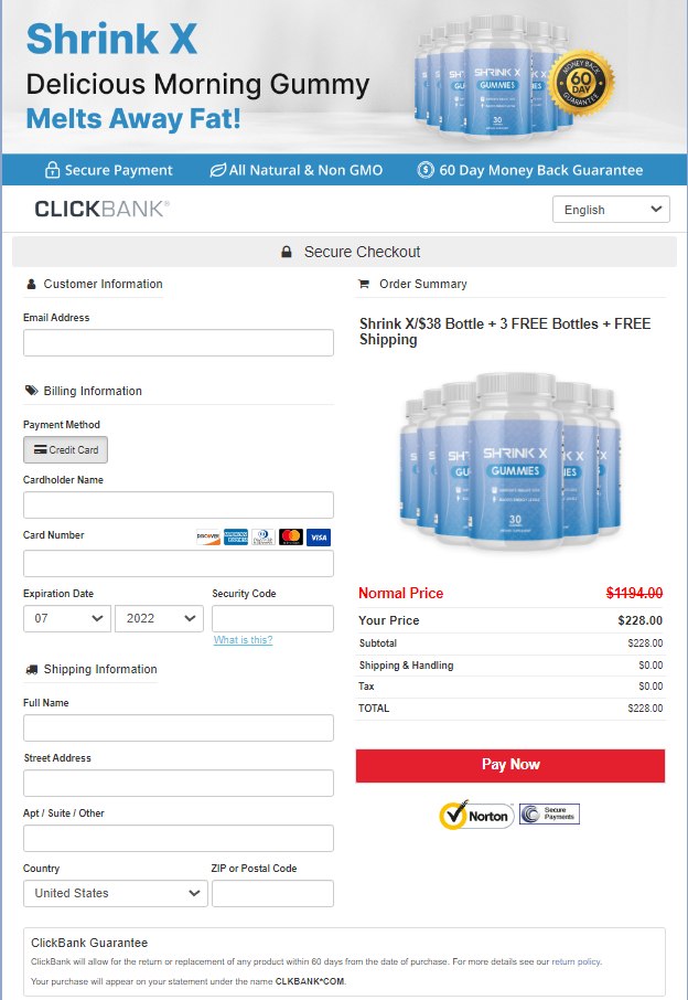 Shrink X - Secure order